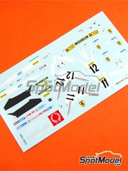 Tameo Kits: Decoraci�n escala 1/43 - Ferrari 312T3 Equipo Scuderia Ferrari patrocinado por Fiat N� 11, 12 - Gilles Villeneuve (CA), Carlos Reutemann (AR) - Gran Premio de F�rmula 1 de USA West Long Beach 1978 - calcas de agua - para la referencia de Tameo Kits TMK341
