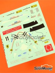 Tameo Kits: Decoraci�n escala 1/43 - Ferrari 312T2 Six Wheels - Seis ruedas Equipo Scuderia Ferrari patrocinado por Fiat N� 11 - Niki Lauda (AT) - Test de pretemporada 1977 - calcas de agua - para la referencia de Tameo Kits TMK352