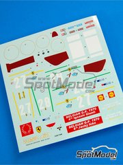 Tameo Kits: Decoraci�n escala 1/43 - Ferrari 312B Equipo Scuderia Ferrari patrocinado por Shell N� 27, 28 - Ignazio Giunti (IT), Jacques Bernard 'Jacky' Ickx (BE) - Gran Premio de F�rmula 1 de Belgica 1970 - calcas de agua - para la referencia de Tameo Kits TMK354
