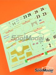 Tameo Kits: Marking / livery 1/43 scale - Lotus Ford 72 - Emerson Fittipaldi (BR), Reine Wisell (SE) - USA - United States of America Formula 1 Grand Prix 1970 - water slide decals and tobacco sponsor decals - for Tameo Kits reference TMK359