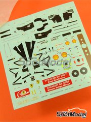 Tameo Kits: Marking / livery 1/43 scale - Ferrari F2007 Scuderia Ferrari Team sponsored by Marlboro #5, 6 - Felipe Massa (BR), Kimi R�ikk�nen (FI) - Spanish Formula 1 Grand Prix 2007 - water slide decals and tobacco sponsor decals - for Tameo Kits reference TMK367