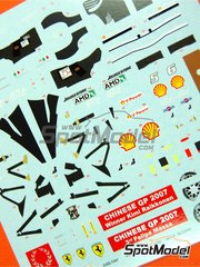 Tameo Kits: Marking / livery 1/43 scale - Ferrari F2007 Scuderia Ferrari Team sponsored by Marlboro #5, 6 - Felipe Massa (BR), Kimi R�ikk�nen (FI) - Chinese Formula 1 Grand Prix 2007 - water slide decals and tobacco sponsor decals - for Tameo Kits reference TMK370