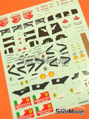 Tameo Kits: Marking / livery 1/43 scale - Ferrari F2012 Scuderia Ferrari Team sponsored by Banco Santander #5, 6 - Fernando Alonso (ES), Felipe Massa (BR) - German Formula 1 Grand Prix, Italian Formula 1 Grand Prix 2012 - water slide decals - for Tameo Kits reference TMK410