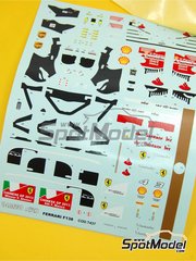 Tameo Kits: Marking / livery 1/43 scale - Ferrari F138 F2013 Scuderia Ferrari Team sponsored by Banco Santander #3, 4 - Fernando Alonso (ES), Felipe Massa (BR) - Chinese Formula 1 Grand Prix 2013 - water slide decals - for Tameo Kits reference TMK413