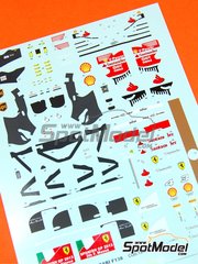 Tameo Kits: Marking / livery 1/43 scale - Ferrari F138 F2013 Scuderia Ferrari Team sponsored by Banco Santander #3, 4 - Fernando Alonso (ES), Felipe Massa (BR) - Spanish Formula 1 Grand Prix 2013 - water slide decals - for Tameo Kits reference TMK417