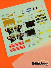 Tameo Kits: Marking / livery 1/43 scale - Ferrari 156/85 Scuderia Ferrari Team sponsored by Agip Marlboro #27, 28 - Michele Alboreto (IT), Stefan Johansson (SE) - Canadian Formula 1 Grand Prix 1985 - water slide decals and tobacco sponsor decals - for Tameo Kits reference TMK428 image