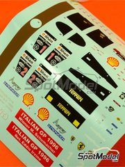 Tameo Kits: Marking / livery 1/43 scale - Ferrari F310 Scuderia Ferrari Team sponsored by Marlboro #1, 2 - Michael Schumacher (DE), Eddie Irvine (GB) - Italian Formula 1 Grand Prix 1996 - water slide decals and tobacco sponsor decals - for Tameo Kits reference TMK431 image