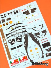 Tameo Kits: Marking / livery 1/43 scale - Ferrari SF15-T Scuderia Ferrari Team sponsored by Banco Santander #5, 6 - Sebastian Vettel (DE), Kimi Rikknen (FI) - Belgian Formula 1 Grand Prix 2015 - water slide decals - for Tameo Kits reference TMK433