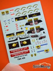 Tameo Kits: Marking / livery 1/43 scale - Ferrari 412 T2 Scuderia Ferrari Team sponsored by Agip #27, 28 - Jean Alesi (FR), Gerhard Berger (AT) - Canadian Formula 1 Grand Prix 1995 - water slide decals - for Tameo Kits reference TMK450