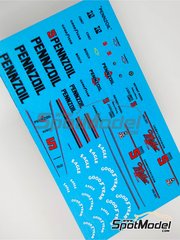 Tameo Kits: Marking / livery 1/43 scale - Penske Chevy PC17 sponsored by Pennzoil - Rick Mears (US) 1988 - water slide decals