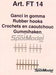 Tameo Kits: Cierres de capot escala 1/43 - Cierre de goma para capot - fotograbado - 16 + 16 unidades