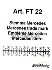 Tameo Kits: Logotipos escala 1/43 - Estrella de Mercedes - fotograbados - 12 unidades