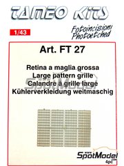 Tameo Kits: Rejilla - Rejilla mediana 7 x 20 mm - fotograbados - 4 unidades