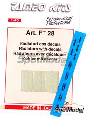 Tameo Kits: Mesh 1/43 scale - Radiators 10 x 20 mm - photo-etched parts
