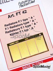 Tameo Kits: Mesh 1/43 scale - Radiators grille - photo-etched parts - 4 units
