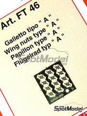 Tameo Kits: Detalle escala 1/43 - Tuerca de aletas para llantas clsicas - fotograbados - 12 unidades