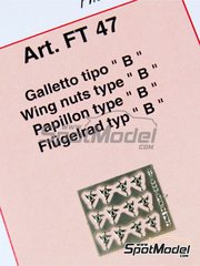 Tameo Kits: Detalle escala 1/43 - Tuerca de aletas para llantas clsicas - fotograbados - 12 unidades