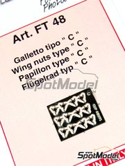 Tameo Kits: Detail 1/43 scale - Wing nuts type C - photo-etched parts - 12 units