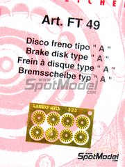 Tameo Kits: Detalle escala 1/43 - Discos de freno - fotograbados - 8 unidades