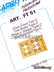 Tameo Kits: Detalle escala 1/43 - Discos de freno - fotograbados - 4 unidades