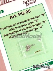 Tameo Kits: Trompetas de admisin escala 1/43 - Trompetas de admision de 2 mm de diametro - piezas de metal torneado - 10 unidades