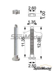 Tameo Kits: Tornillos - Tornillo con tuerca  - 5+5 unidades