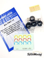 Tameo Kits: Set de llantas y neumticos escala 1/43 - BBS con neumaticos de lluvia  - Campeonato del Mundo FIA de Formula 1 1993 - fotograbados, piezas de goma, piezas de metal torneado y calcas de agua