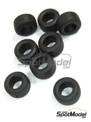 Tameo Kits: Tyre set 1/43 scale - Slick grooved tyres  - FIA Formula 1 World Championship 1999, 2000, 2001, 2002, 2003, 2004 and 2005 - rubber parts - 8 units