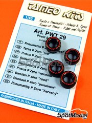 Tameo Kits: Neumticos escala 1/43 - P Zero Red - piezas de goma - 4 unidades