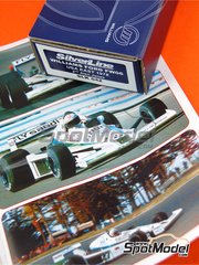 Tameo Kits: Maqueta de coche escala 1/43 - Williams Ford FW06 Equipo Williams Grand Prix Engineering patrocinado por Fly Saudia N 27 - Alan Jones (AU) - Gran Premio Watkins Glen USA East 1978 - fotograbados, piezas de goma, piezas de metal torneado, calcas de agua, piezas de metal blanco y manual de instrucciones