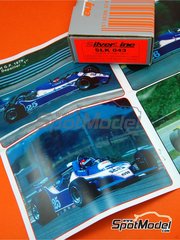 Tameo Kits: Car scale model kit 1/43 scale - Ligier Ford J11 Equipe Ligier Team sponsored by ELF Gitanes #25, 26 - Jacques Laffite (FR), Patrick Depailler (FR) - Spanish Formula 1 Grand Prix 1979 - photo-etched parts, turned metal parts, water slide decals, white metal parts, assembly instructions and tobacco sponsor decals