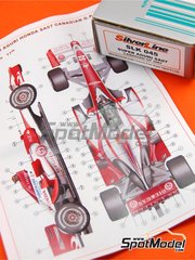 Tameo Kits: Car scale model kit 1/43 scale - Super Aguri Honda SA07 sponsored by SS United #22, 23 - Takuma Sato (JP), Anthony Davidson (GB) - Canadian Formula 1 Grand Prix 2007 - photo-etched parts, turned metal parts, water slide decals, white metal parts and assembly instructions