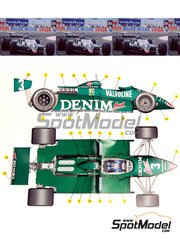 Tameo Kits: Car scale model kit 1/43 scale - Tyrrell Ford 011 Tyrrell Racing Team sponsored by Denim Valvoline #3, 4 - Michele Alboreto (IT), Brian Henton (GB) - Las Vegas Formula 1 Grand Prix 1982 - photo-etched parts, turned metal parts, water slide decals, white metal parts and assembly instructions