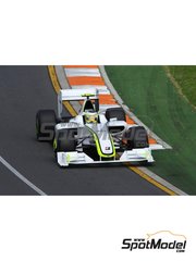 Tameo Kits: Car scale model kit 1/43 scale - Brawn GP Mercedes BGP001 sponsored by Virgin Mapfre Itaipava #22, 23 - Jenson Button (GB), Rubens Barrichello (BR) - Australian Formula 1 Grand Prix 2009 - photo-etched parts, rubber parts, turned metal parts, water slide decals, white metal parts, other materials and assembly instructions