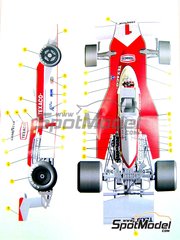 Tameo Kits: Maqueta de coche escala 1/43 - McLaren Ford M23 Equipo McLaren Racing Limited patrocinado por Texaco Marlboro N 1, 2 - Emerson Fittipaldi (BR), Jochen Mass (DE) - Gran Premio de Frmula 1 de Inglaterra 1975 - fotograbados, piezas de goma, piezas de metal torneado, calcas de agua, piezas de metal blanco, manual de instrucciones y calcas de sponsors de tabaco
