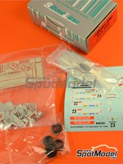 Tameo Kits: Car scale model kit 1/43 scale - Alfa Romeo 179 sponsored by Marlboro #22, 23 - Bruno Giacomelli (IT), Andrea de Cesaris (IT) - USA - United States of America Formula 1 Grand Prix 1980 - photo-etched parts, turned metal parts, water slide decals, white metal parts, assembly instructions and tobacco sponsor decals image