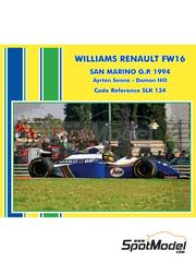 Tameo Kits: Car scale model kit 1/43 scale - Williams Renault FW16 Williams Grand Prix Engineering Team sponsored by Rothmans #0, 2 - Damon Hill (GB), Ayrton Senna da Silva (BR) - San Marino Formula 1 Grand Prix 1994 - metal parts, photo-etched parts, rubber parts, turned metal parts, vacuum formed parts, water slide decals, white metal parts, other materials, assembly instructions, painting instructions and tobacco sponsor decals