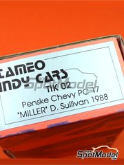 Tameo Kits: Car scale model kit 1/43 scale - Penske Chevy PC17 Miller Racing Team sponsored by High Life #9 - Danny Sullivan (US) - Indy 1988 - photo-etched parts, vacuum formed parts, water slide decals, white metal parts and assembly instructions