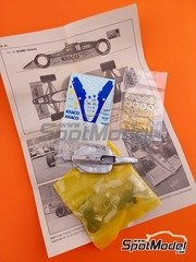 Tameo Kits: Car scale model kit 1/43 scale - Lola Cosworth T89 sponsored by Kraco #18 - Bobby Rahal (US) - Indy 1989 - photo-etched parts, rubber parts, turned metal parts, water slide decals, white metal parts and assembly instructions