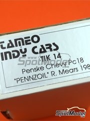 Tameo Kits: Car scale model kit 1/43 scale - Penske Chevy PC18  sponsored by Pennzoil Marlboro Miller #4 - Rick Mears (US) - Indy 1989 - photo-etched parts, turned metal parts, vacuum formed parts, water slide decals, white metal parts and assembly instructions