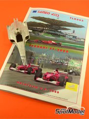 Tameo Kits: Car scale model kit 1/24 scale - Ferrari F1 2000 Scuderia Ferrari Team sponsored by Marlboro #3, 4 - Michael Schumacher (DE), Rubens Barrichello (BR) - Malaysia Formula 1 Grand Prix 2000 - photo-etched parts, rubber parts, turned metal parts, water slide decals, white metal parts, assembly instructions and tobacco sponsor decals