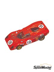 Tameo Kits: Car scale model kit 1/43 scale - Ferrari 312P Coupe SEFAC Ferrari Team #18, 19 - Pedro Rodriguez (MX) + David Piper (GB), Chris Amon (NZ) + Peter Schetty (CH) - 24 Hours Le Mans 1969 - photo-etched parts, turned metal parts, water slide decals, white metal parts and assembly instructions