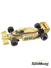 Tameo Kits: Car scale model kit 1/43 scale - Arrows BMW A8b Arrows Grand Prix International Team sponsored by De Longhi Barclays USF&G #17, 18 - Thierry Boutsen (BE), Marc Surer (CH) - Brazilian Formula 1 Grand Prix 1986 - photo-etched parts, turned metal parts, water slide decals, white metal parts, assembly instructions and tobacco sponsor decals