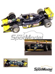 Tameo Kits: Maqueta de coche escala 1/43 - Minardi Cosworth M188 Equipo Minardi F1 patrocinado por Lois N� 23, 24 - Adrian Campos (ES), Luis P�rez-Sala (ES) - Gran Premio de Formula 1 de M�naco 1988 - fotograbados, piezas de goma, piezas de metal torneado, calcas de agua, piezas de metal blanco y manual de instrucciones