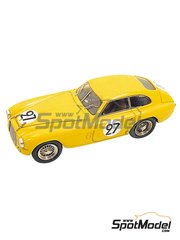 Tameo Kits: Car scale model kit 1/43 scale - Ferrari 166 MM Coupe #27 - Yvonne Simon (FR) + Michel Casse (FR) - 24 Hours Le Mans 1950 - photo-etched parts, turned metal parts, water slide decals, white metal parts and assembly instructions