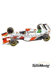 Tameo Kits: Maqueta de coche escala 1/43 - Footwork Mugen Fa14 Equipo Footwork patrocinado por Footwork N� 9, 10 - Derek Warwick (GB), Aguri Suzuki (JP) - Gran Premio de F�rmula 1 de Francia 1993 - fotograbados, piezas de goma, piezas de metal torneado, calcas de agua, piezas de metal blanco y manual de instrucciones