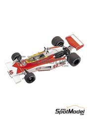 Tameo Kits: Car scale model kit 1/43 scale - McLaren Ford M23 McLaren Racing Limited Team sponsored by Texaco #40 - Gilles Villeneuve (CA) - British Formula 1 Grand Prix 1977 - photo-etched parts, turned metal parts, water slide decals, white metal parts, assembly instructions and tobacco sponsor decals
