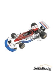 Tameo Kits: Car scale model kit 1/43 scale - March Penske Ford 751 sponsored by First National City #28 - Mark Donohue (US) - German Formula 1 Grand Prix 1975 - photo-etched parts, turned metal parts, water slide decals, white metal parts and assembly instructions