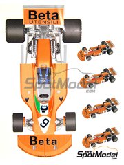 Tameo Kits: Maqueta de coche escala 1/43 - March Ford 761 Equipo Beta Tools-Speed Up Racing patrocinado por Beta Utensili N 9 - Vittorio Brambilla (IT) - Gran Premio de Formula 1 de Mnaco 1976 - fotograbados, piezas de goma, piezas de metal torneado, calcas de agua, piezas de metal blanco y manual de instrucciones