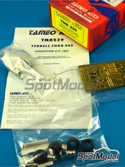 Tameo Kits: Car scale model kit 1/43 scale - Tyrrell Ford 025 Tyrrell Racing Team sponsored by Epson #18, 19 - Mika Salo (FI), Jos Verstappen (NL) - Argentine Formula 1 Grand Prix 1997 - photo-etched parts, turned metal parts, water slide decals, white metal parts, assembly instructions and tobacco sponsor decals